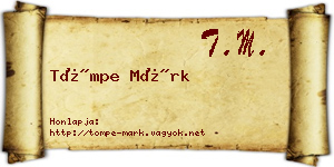 Tömpe Márk névjegykártya