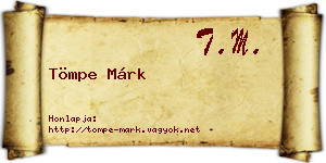 Tömpe Márk névjegykártya